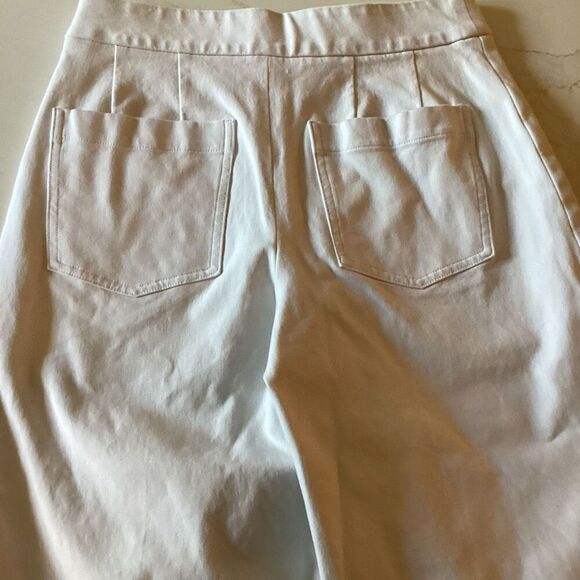 SPANX On The Go Wide Leg Pants Sz S White Stretch - Picture 6 of 8